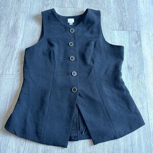 Women’s Black Button-Up Vest